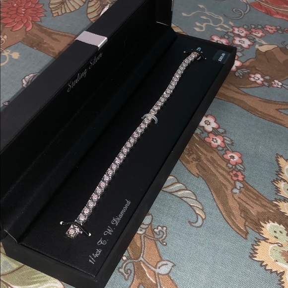 Sterling silver diamond bracelet